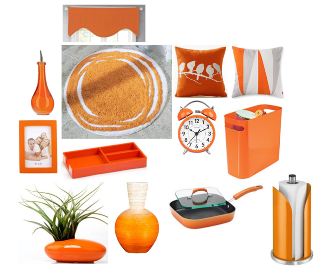 Orange decor accessories